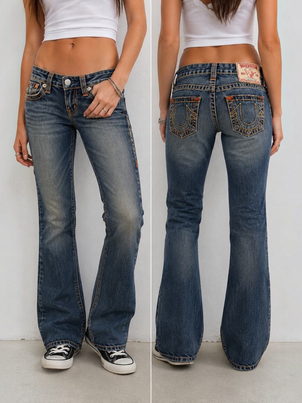 Y2K True Religion Johnny Super T World Tour Low Rise Jeans USA 30